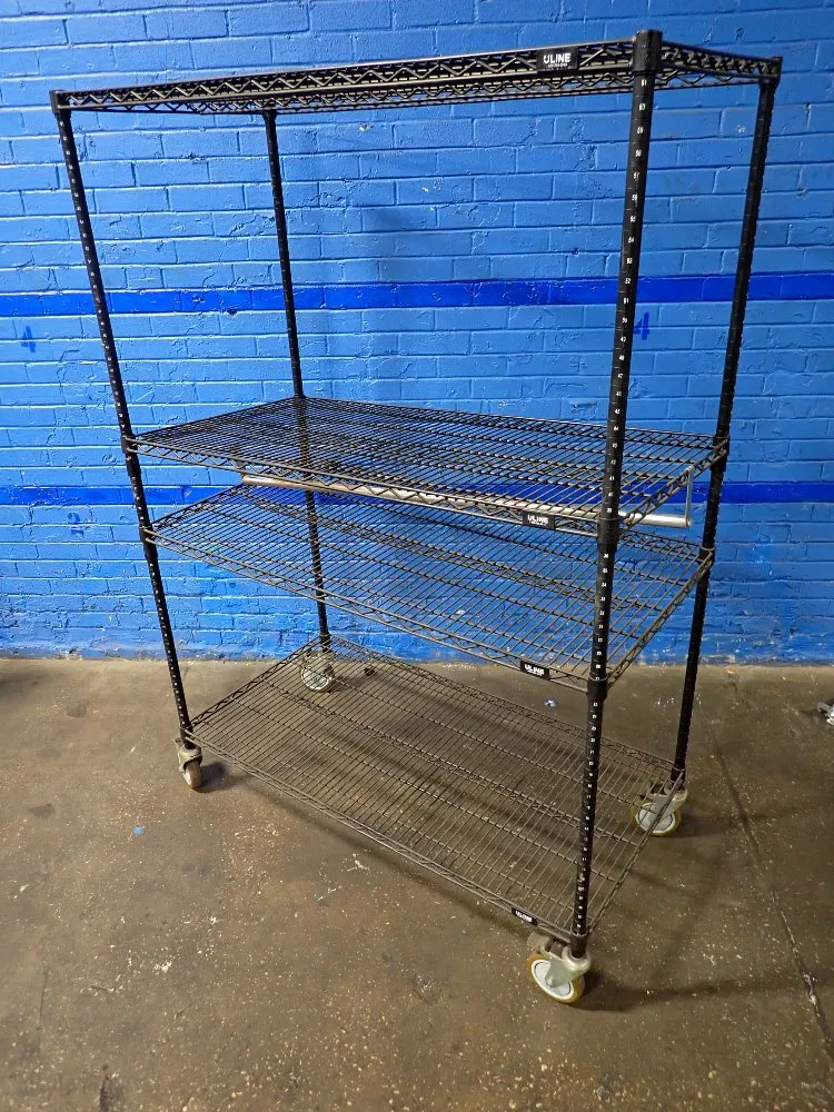 Uline 4 Shelves/48"x24" Portable Wire Rack