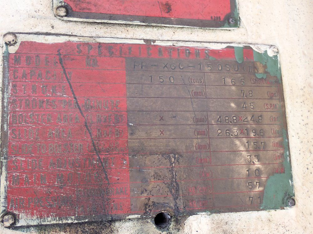 Aida 150 Ton C Frame Press - Pp-xgc-150su-ii