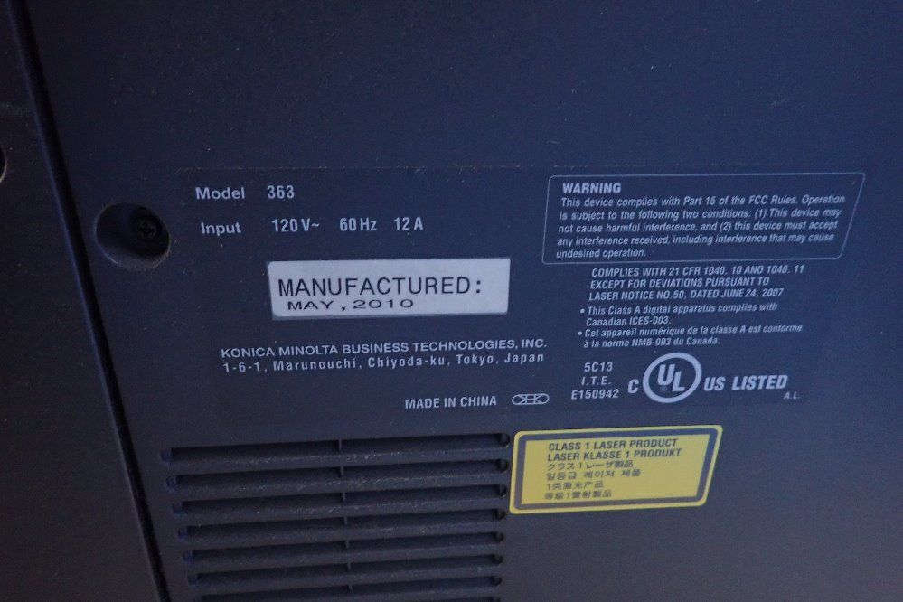 Konica Minolta Printer - Bizhub 363