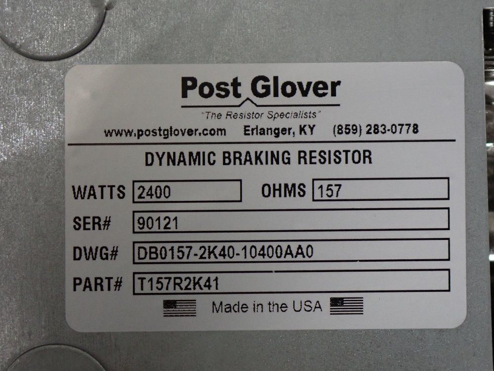 Used Post Glover Braking Resistor | HGR Industrial Surplus
