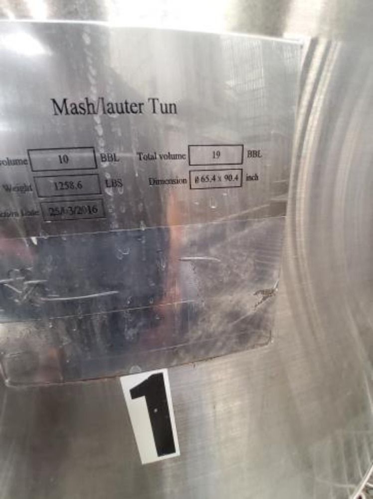 Oneills 10-19 Bbl O'neills 10-19 Bbl S/s Brewing Tank