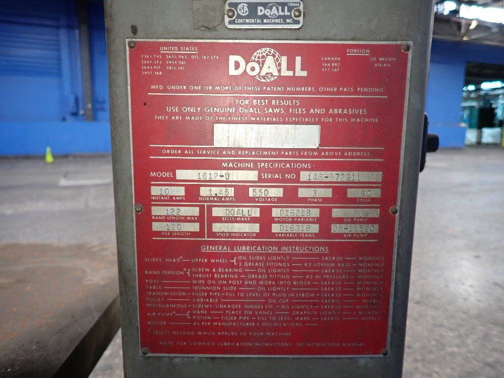 Doall Vertical Band Saw