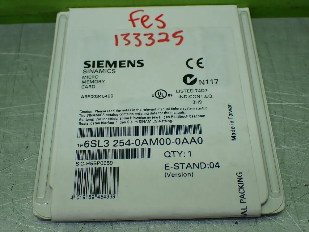 Siemens Micro Memeory Card. - 6sl3 254-0am00-0aa0