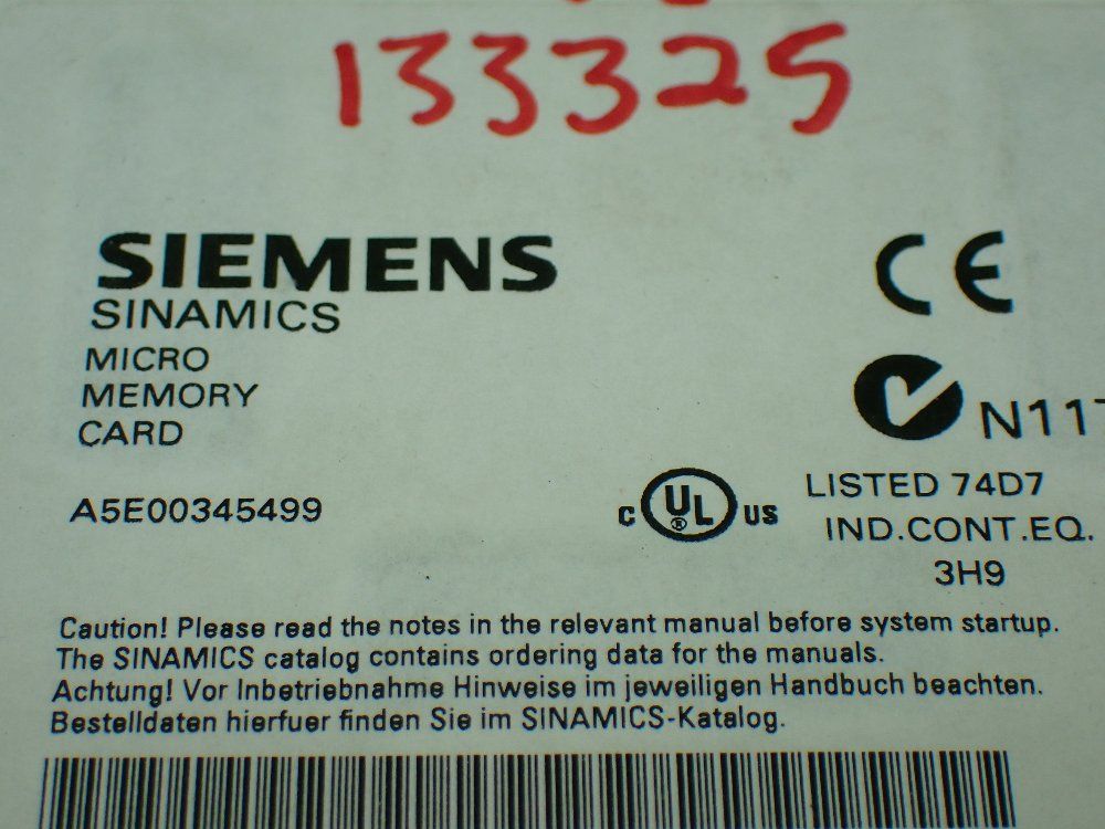 Siemens Micro Memeory Card. - 6sl3 254-0am00-0aa0