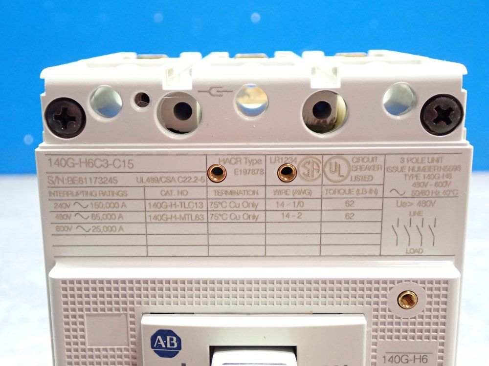 Allen Bradley Molded Case Circuit Breaker - 140g-h6c3-c15