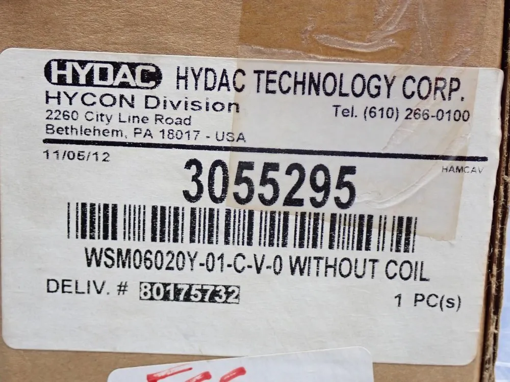 Hydac Solenoid Valve - Wsm06020y-01-c-v-0