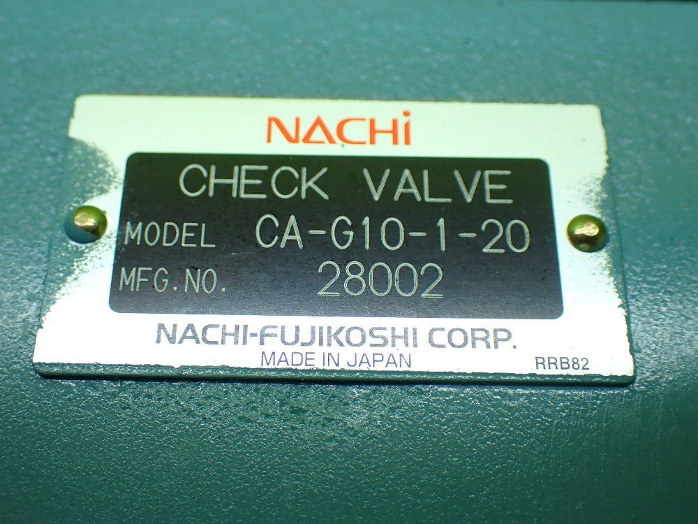Nachi Hydraulic Check Valve. - Ca-g10-1-20
