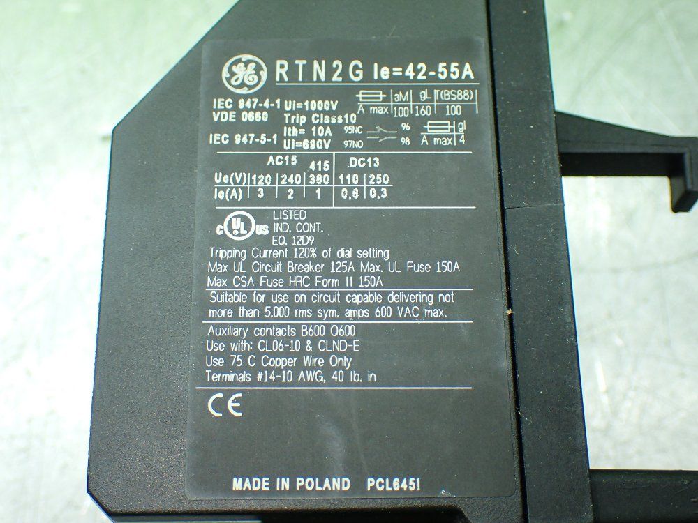 General Electric Overload Relay