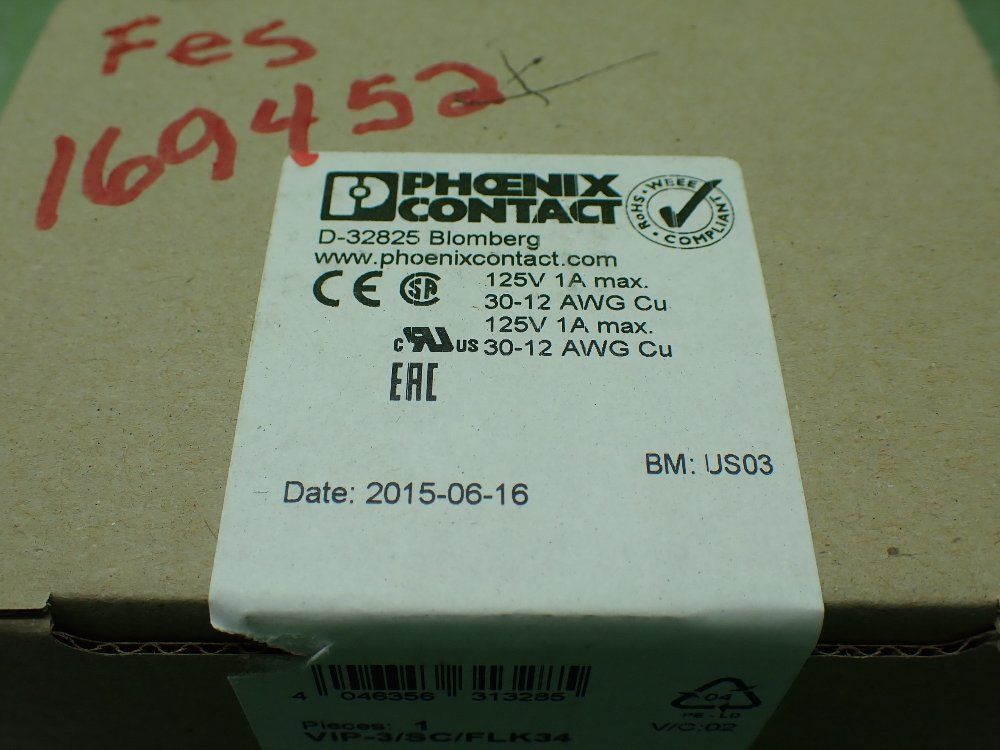 Phoenix Contact Termination Board, Factory Sealed. - Vip-3/sc/flk34