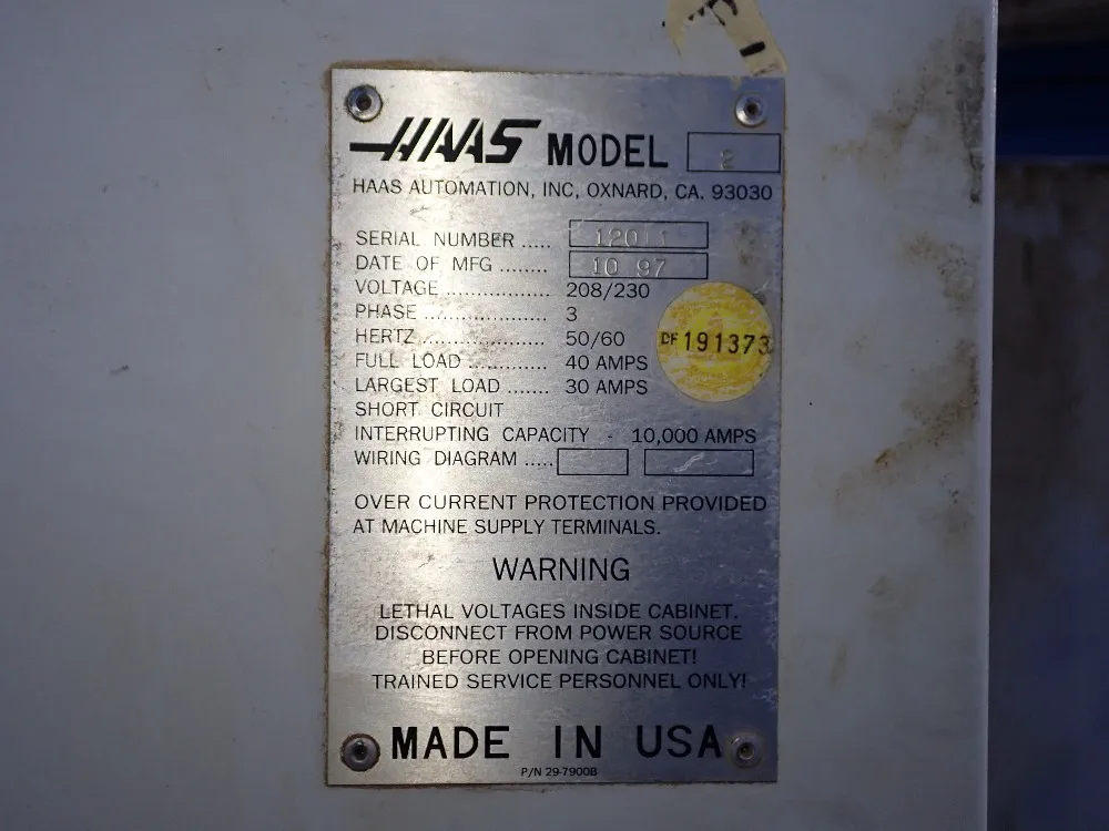 Haas 1997 Haas Vf2 Cnc Vmc