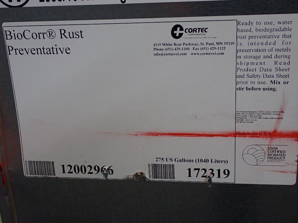 Cortec 275 Gallons Bio Corr Rust Preventative