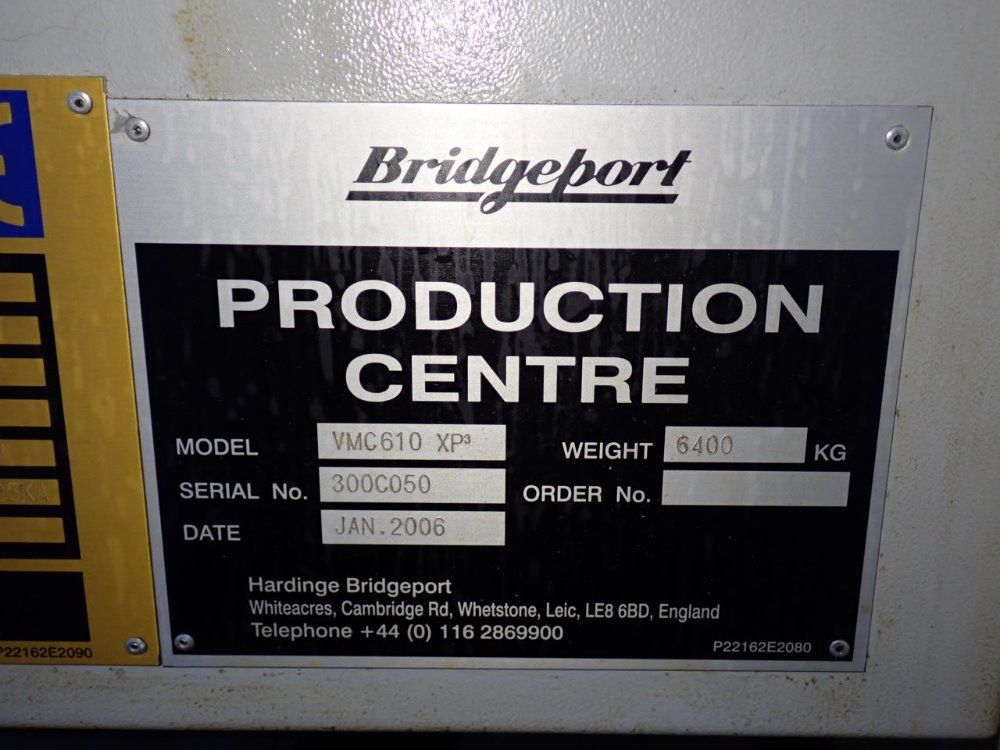 Bridgeport 2006 Bridgeport Vmc610xp3 Cnc Vmc