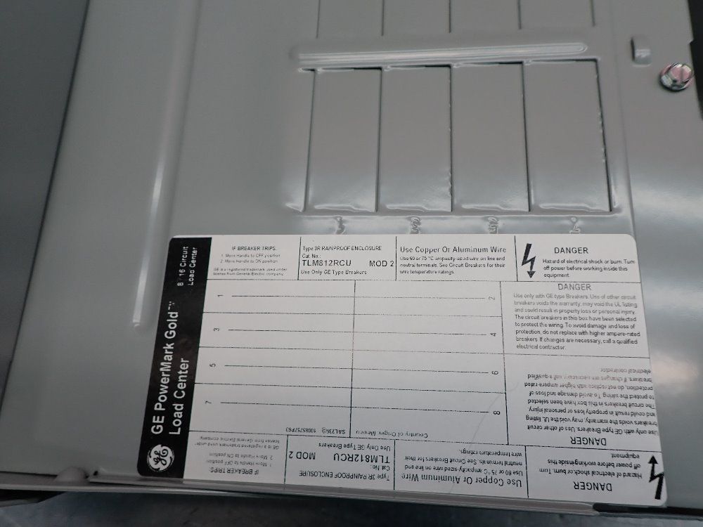 Ge 125 Amps Load Center, Main Lug, Outdoor Enclosure - Tlm812rcu