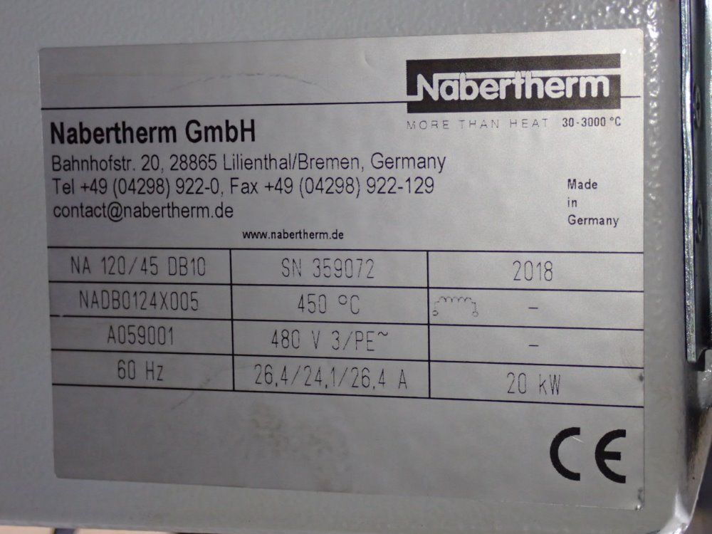 Nabertherm 2018 Nabertherm Na12045d1310 Furnace
