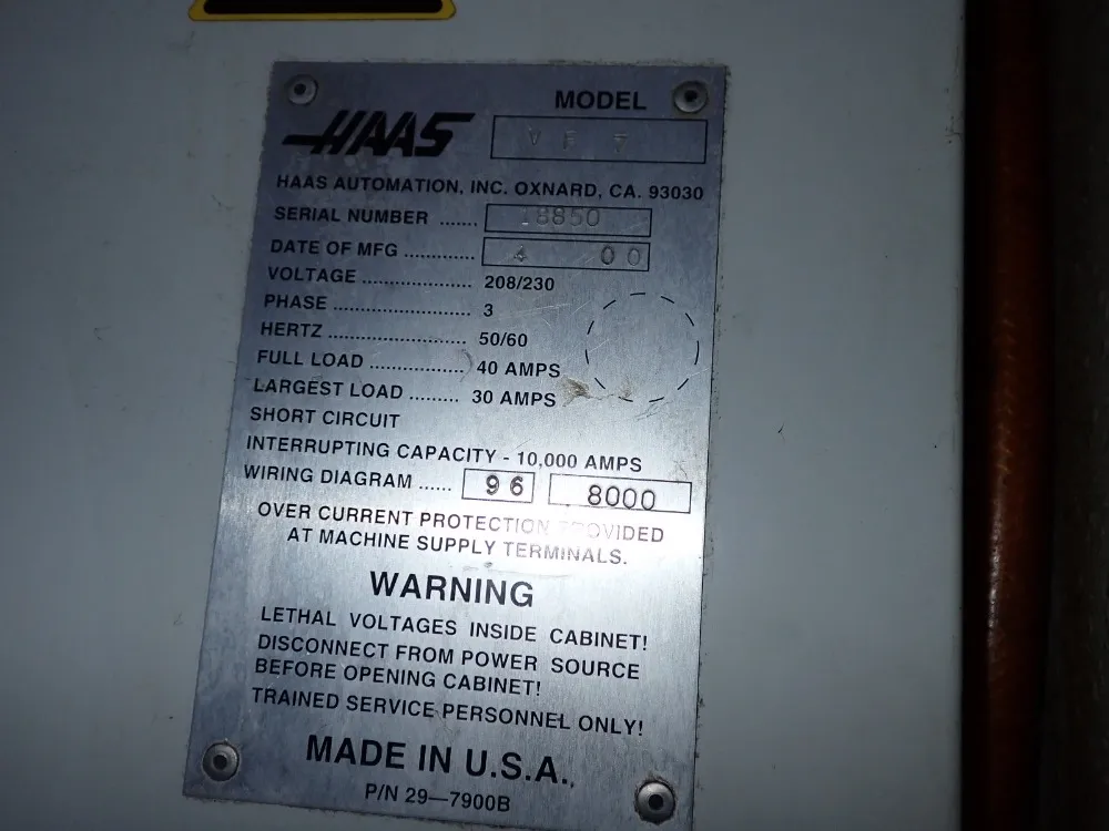 Haas 2000 Haas Vf7 Cnc Vmc