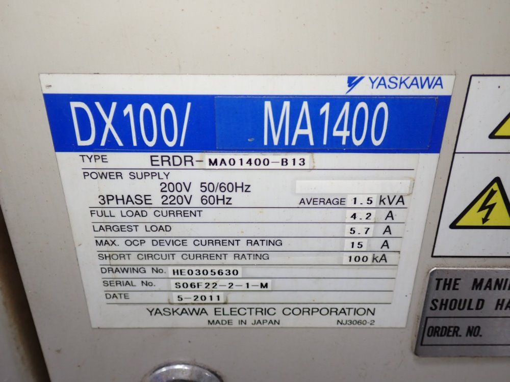 Yaskawa  Motoman Yaskawa  Motoman Ma1400 Robot