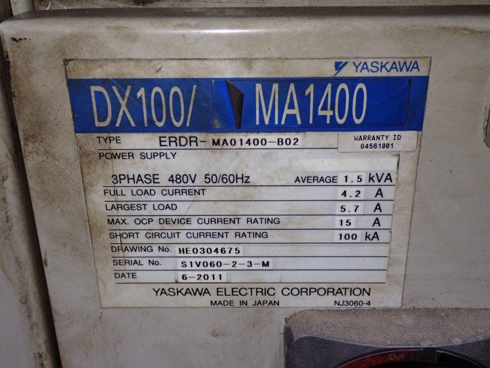 Yaskawa  Motoman Yaskawa  Motoman Ma1400 Robot