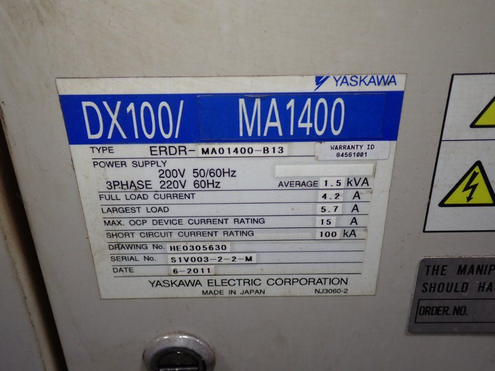 Yaskawa  Motoman Yaskawa  Motoman Ma1400 Robot