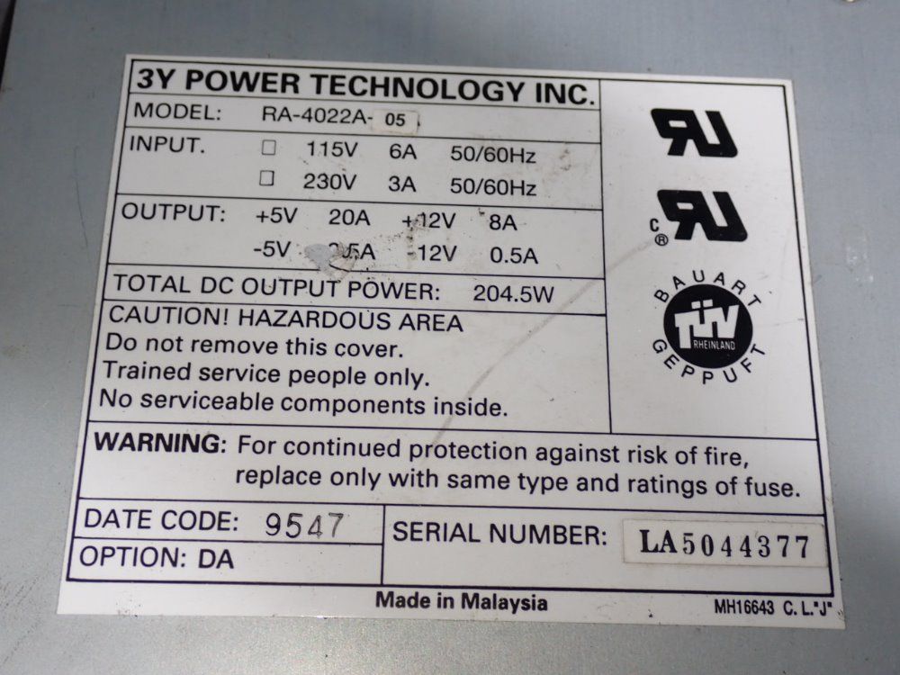 3y Power Technology Inc Power Supply - Ra-4022a-05