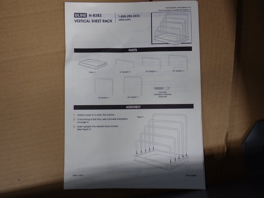 Uline Vertical Sheet Rack