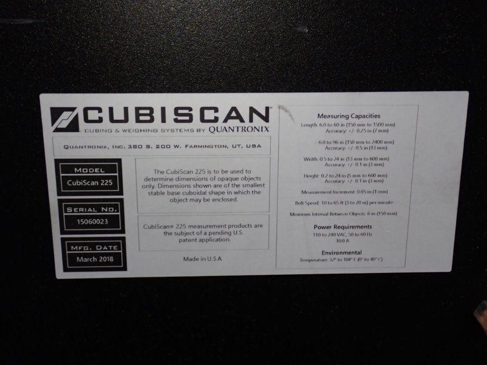Cubiscan Cubiscan 225 Pressure Sensitive Carton Sealer