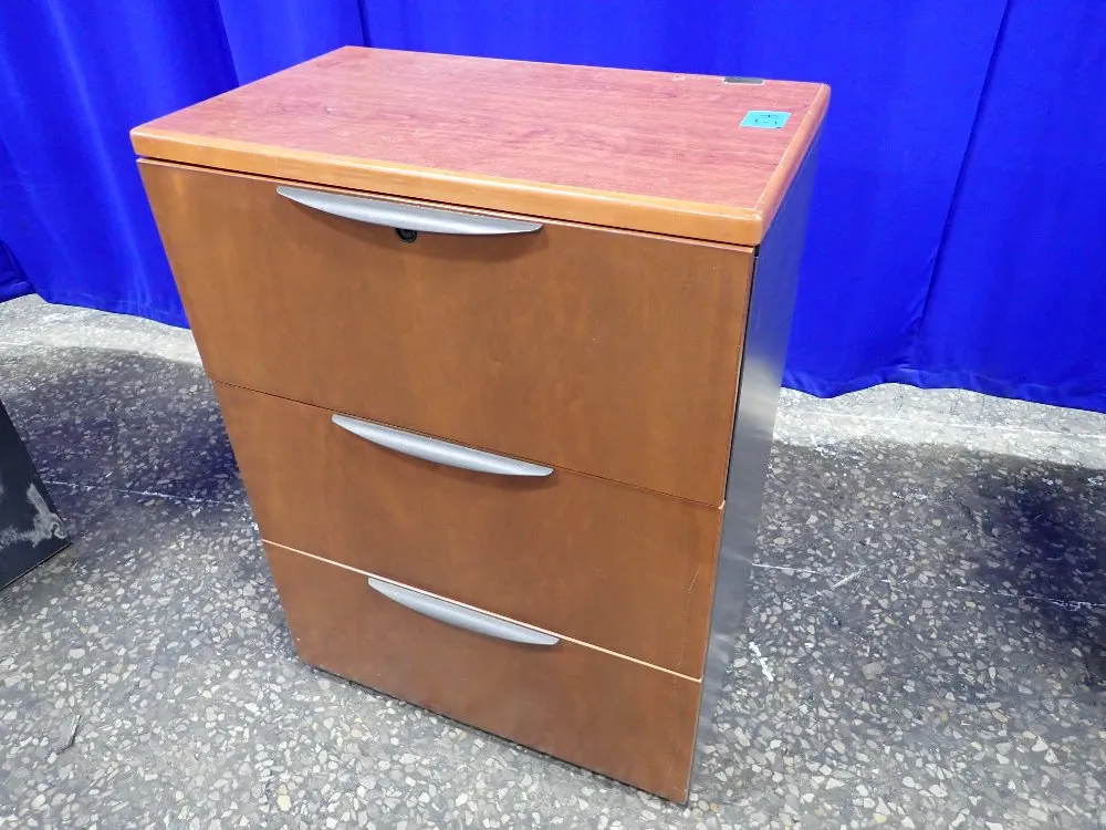 WOOD LATERAL FILE CABINET