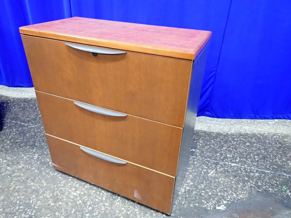WOOD LATERAL FILE CABINET