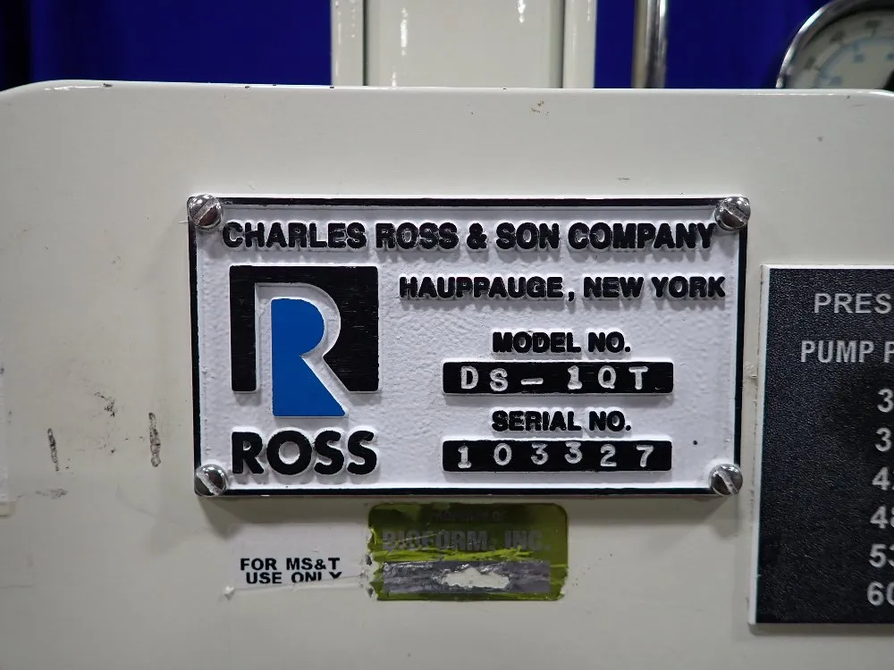 Charles Ross & Son Hydraulic Press - Ds-1qt