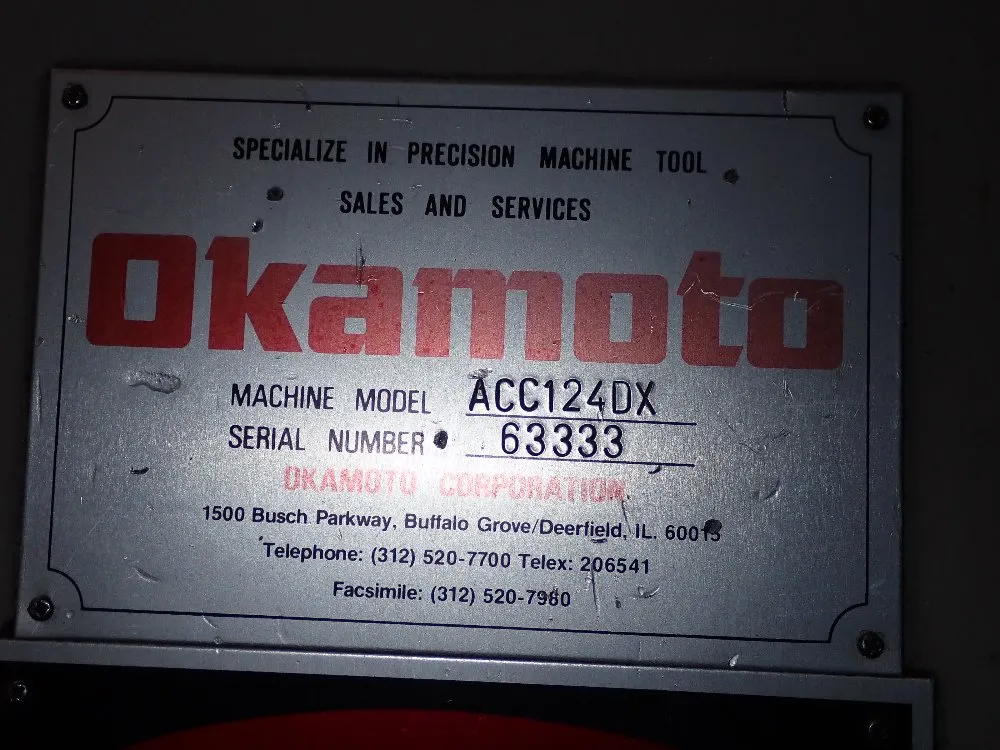 Okamoto 1990 Okamoto Acc124dx Surface Grinder