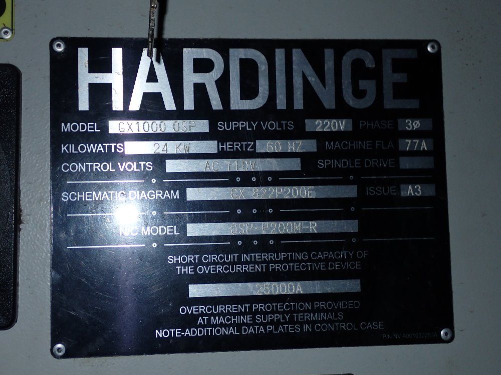 Hardinge 2011 Hardinge Gx1000 0sp Cnc Vmc