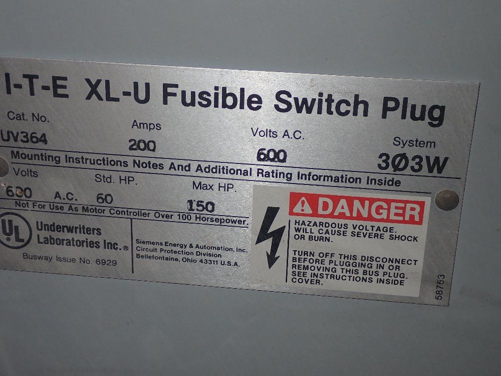 Ite Fusible Bus Plug