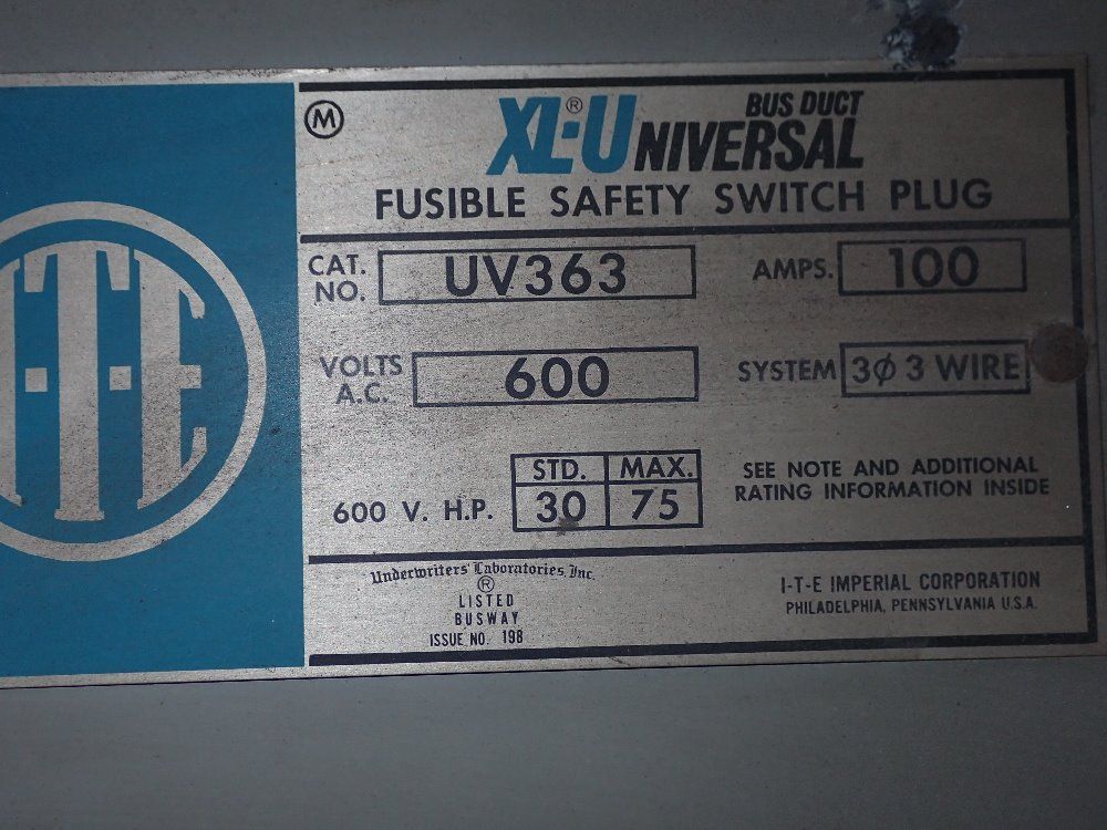 Ite Fusible Bus Plug