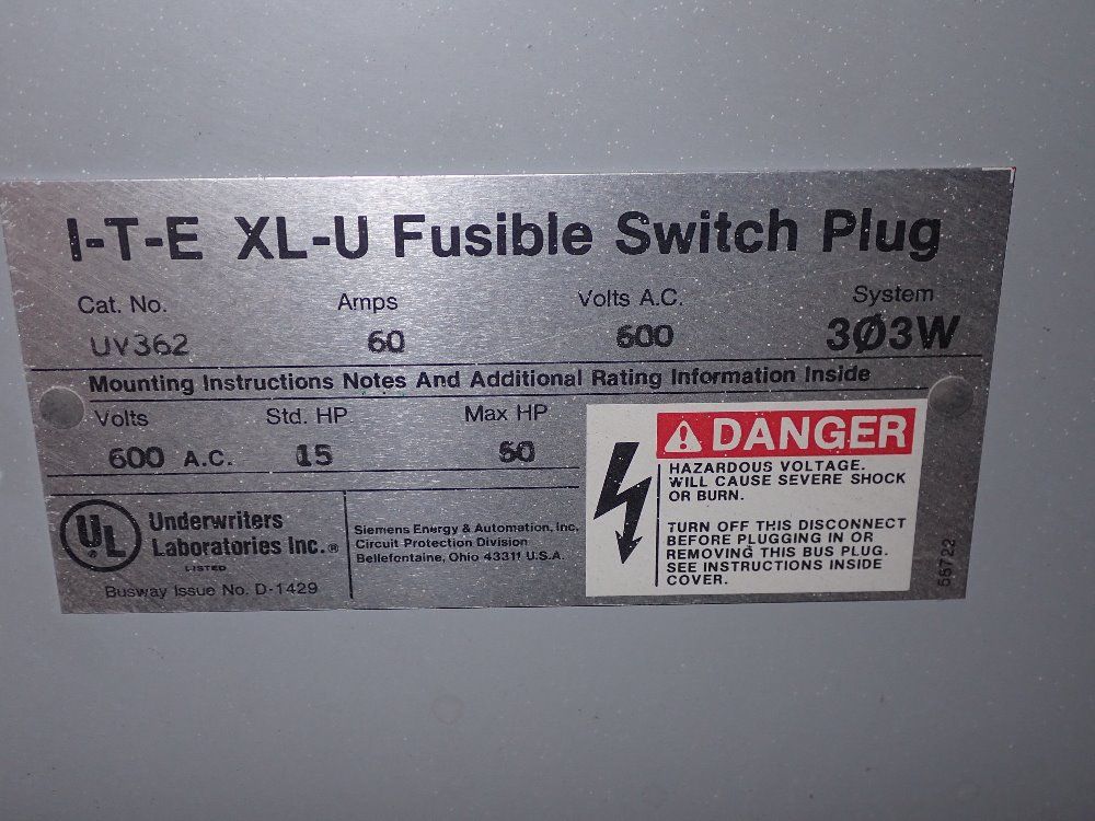Ite Fusible Bus Plug