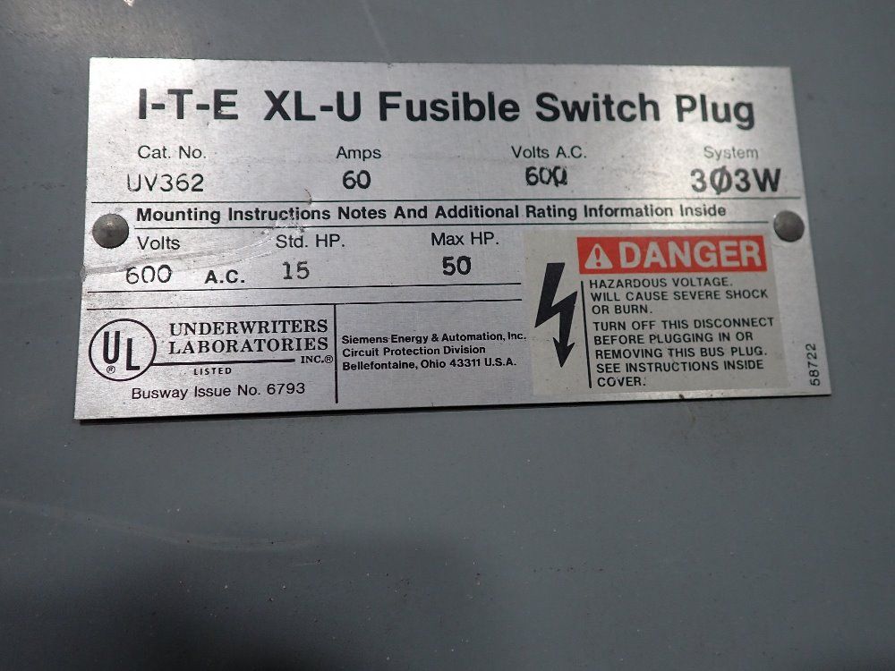 Ite Fusible Bus Plug