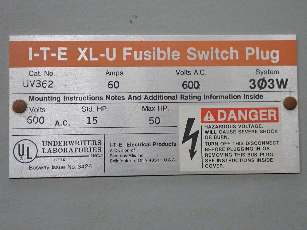 Ite Fusible Bus Plug