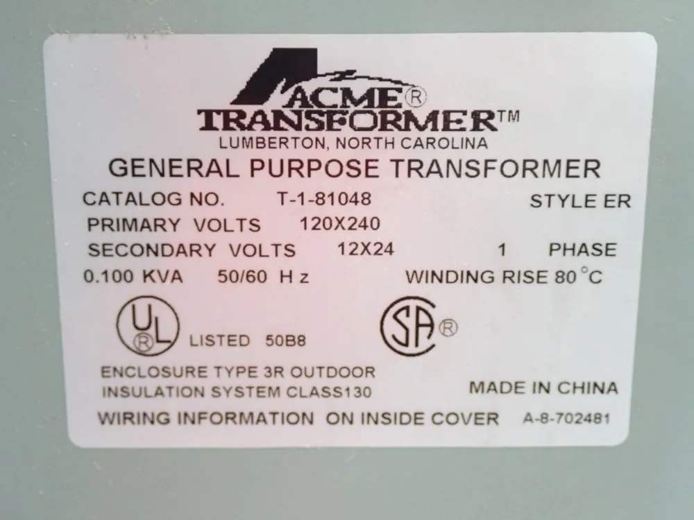 Acme Transformer Boost And Buck Trasnformer - T1-81048