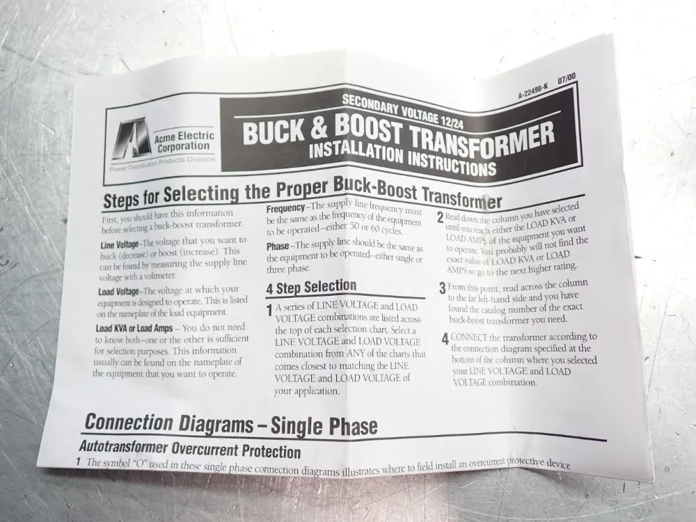 Acme Transformer Boost And Buck Trasnformer - T1-81048