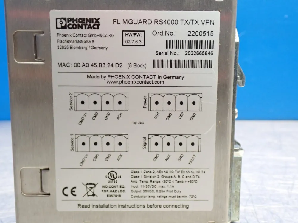 Phoenix Contact Mguard Rs4000 Vpn Router - 2200515