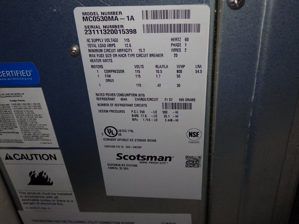 Scotsman Scotsman Mc0530ma1a Ice Maker
