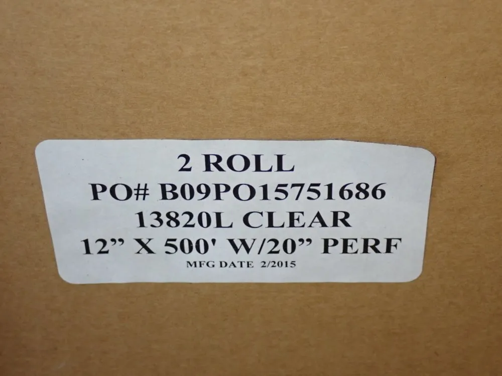 12"x500' Plastic Sheet Rolls
