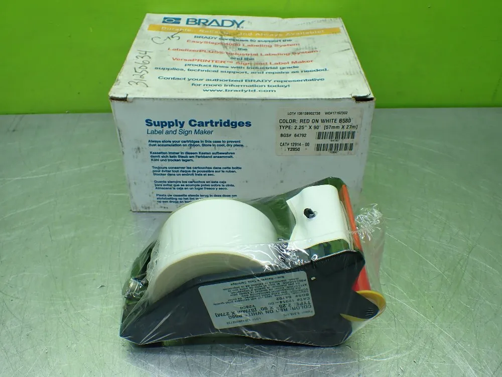 Brady 2.25" X 90' Red On White Supply Cartridge - 64792