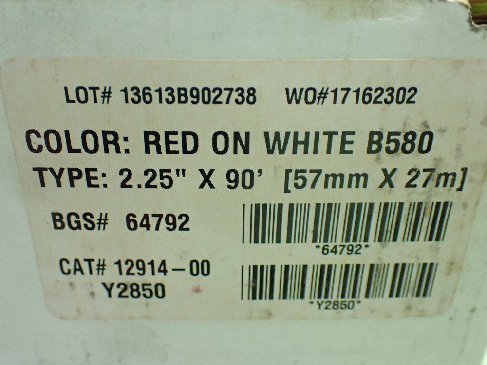 Brady 2.25" X 90' Red On White Supply Cartridge - 64792