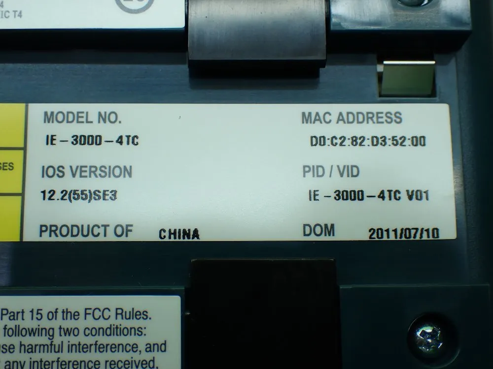 Cisco Industrial Ethernet Switch. - Ie-3000-4tc