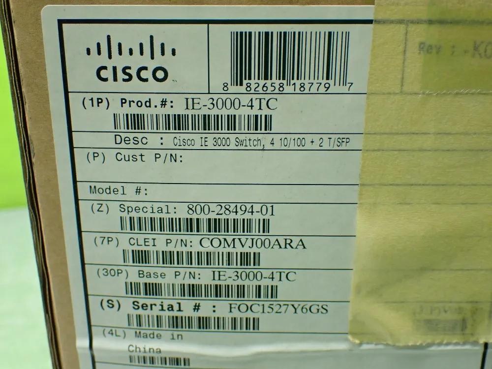 Cisco Industrial Ethernet Switch. - Ie-3000-4tc