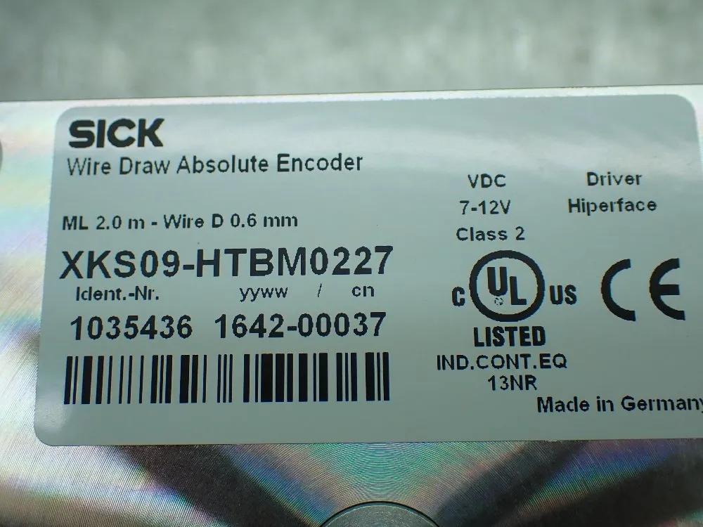 Sick Ml 2.0m - Wire D 0.6mm Wire Draw Absolute Encoder. - Xks09-htbm0227