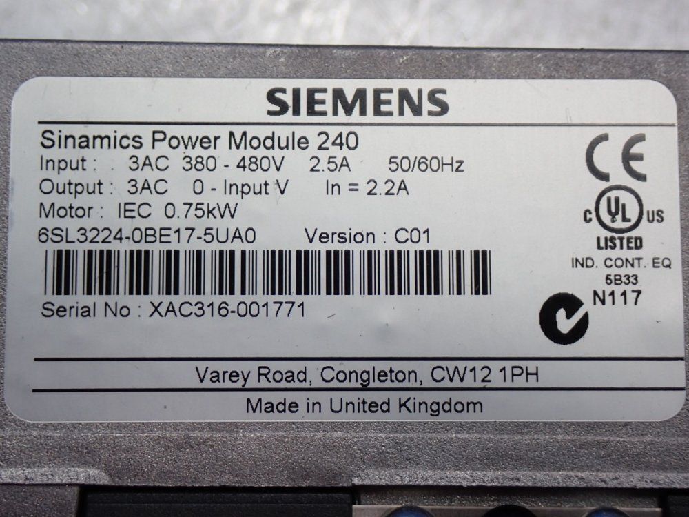 Siemens Sinamics Power Module 240 Verc01