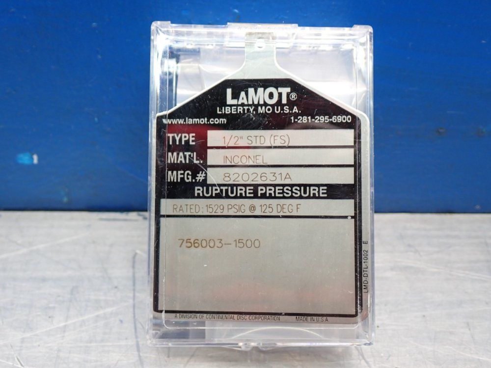Lamot Rupture Disc Distributor 1 Box Of 7