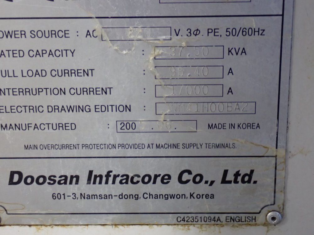 Doosan Doosan Dmv3016ld Cnc Vmc
