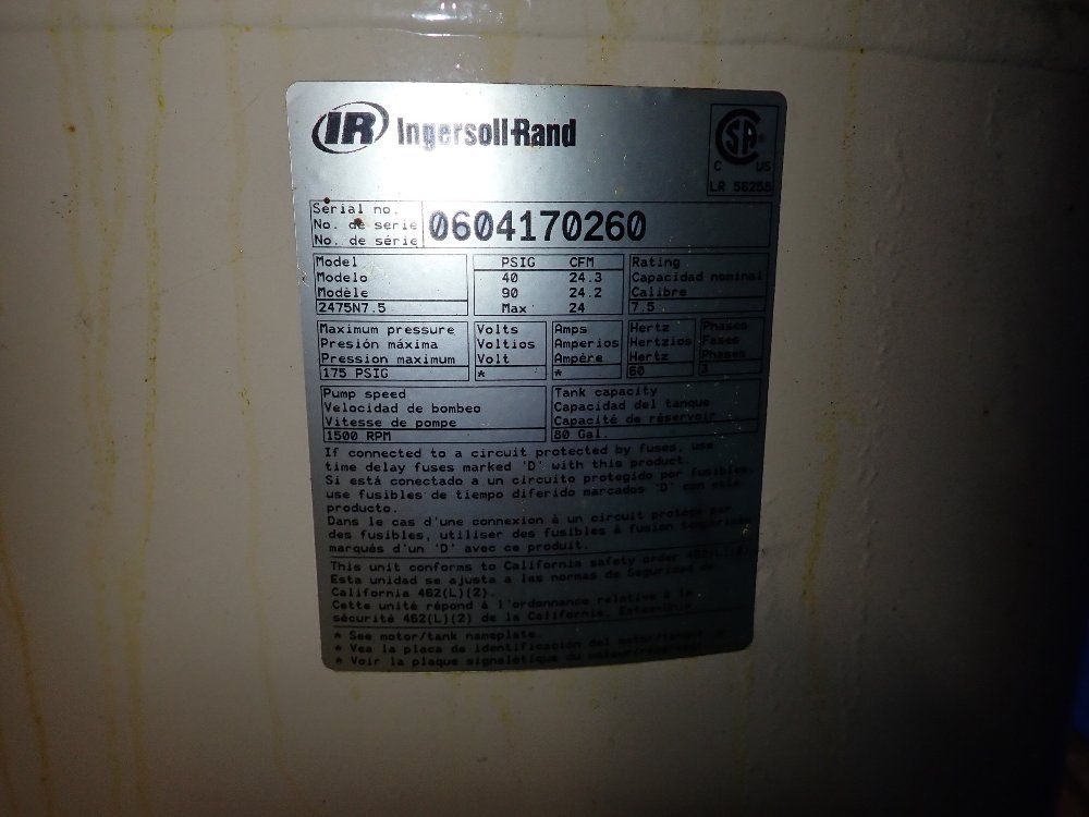 Ingersoll Rand Ingersoll Rand 2475 Air Compressor