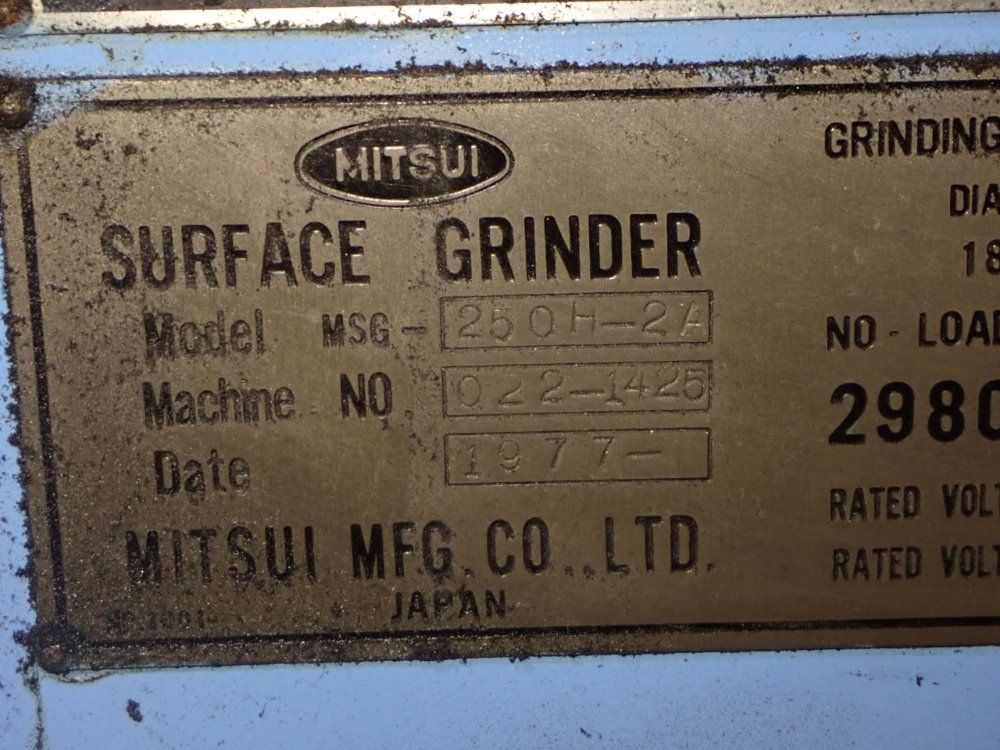 Mitsui 1977 Mitsui Msg25024 Surface Grinder